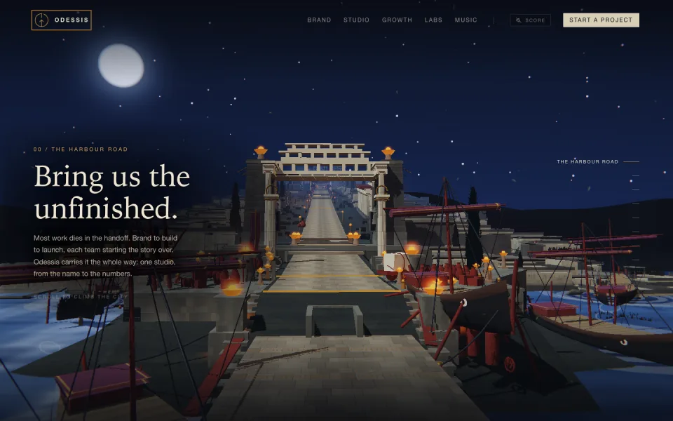 Odessis harbour scene at 0 percent progress